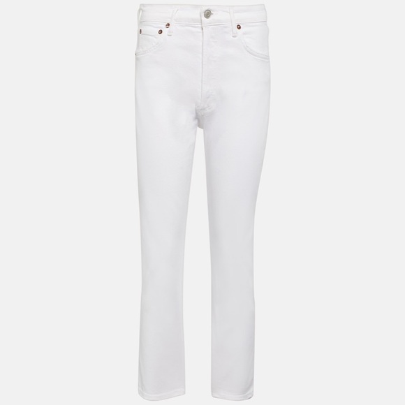 AGOLDE Riley crop high rise jean in white size 24 - Picture 1 of 3